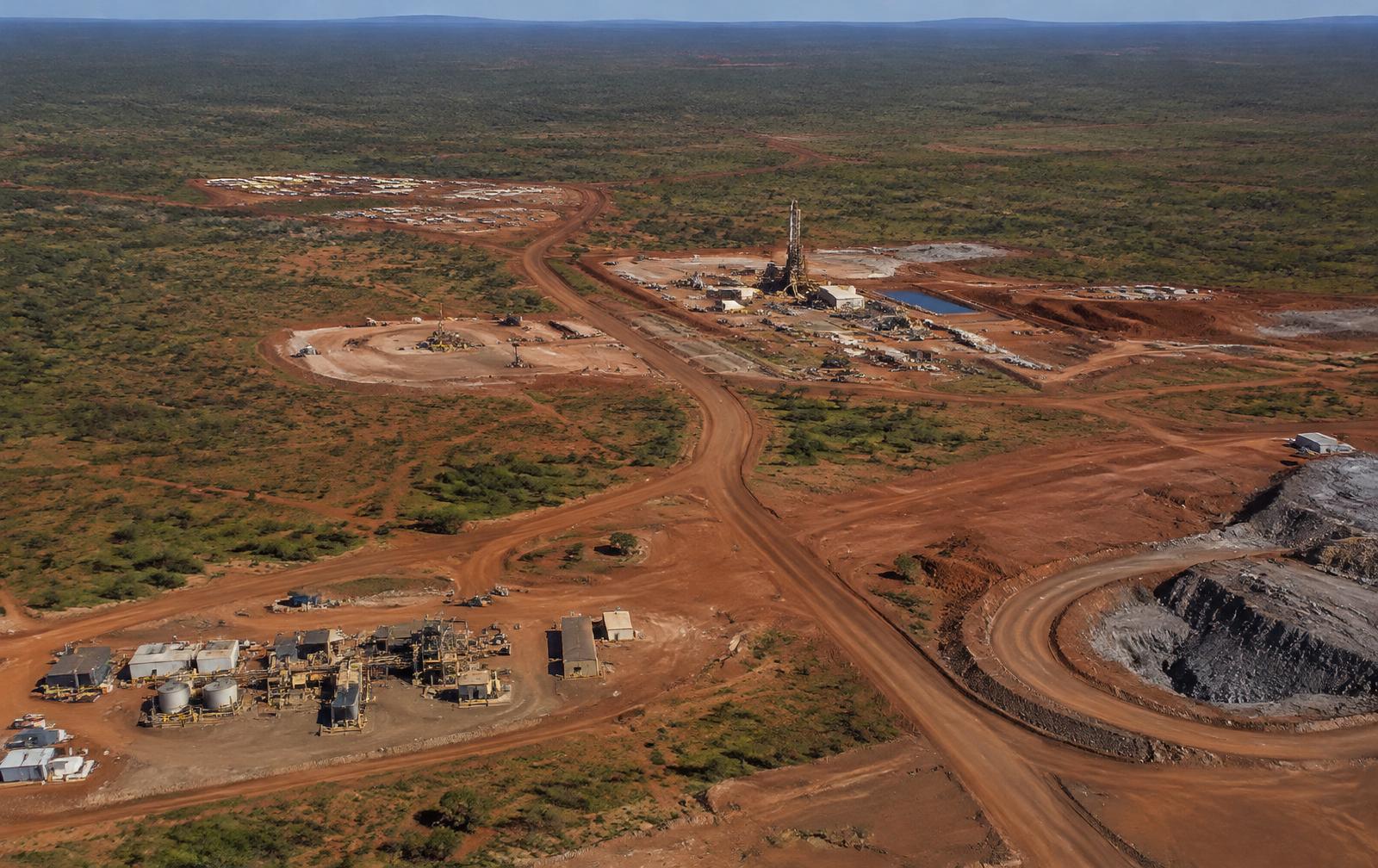 Aerial view of a remote resources site in Northern Australia